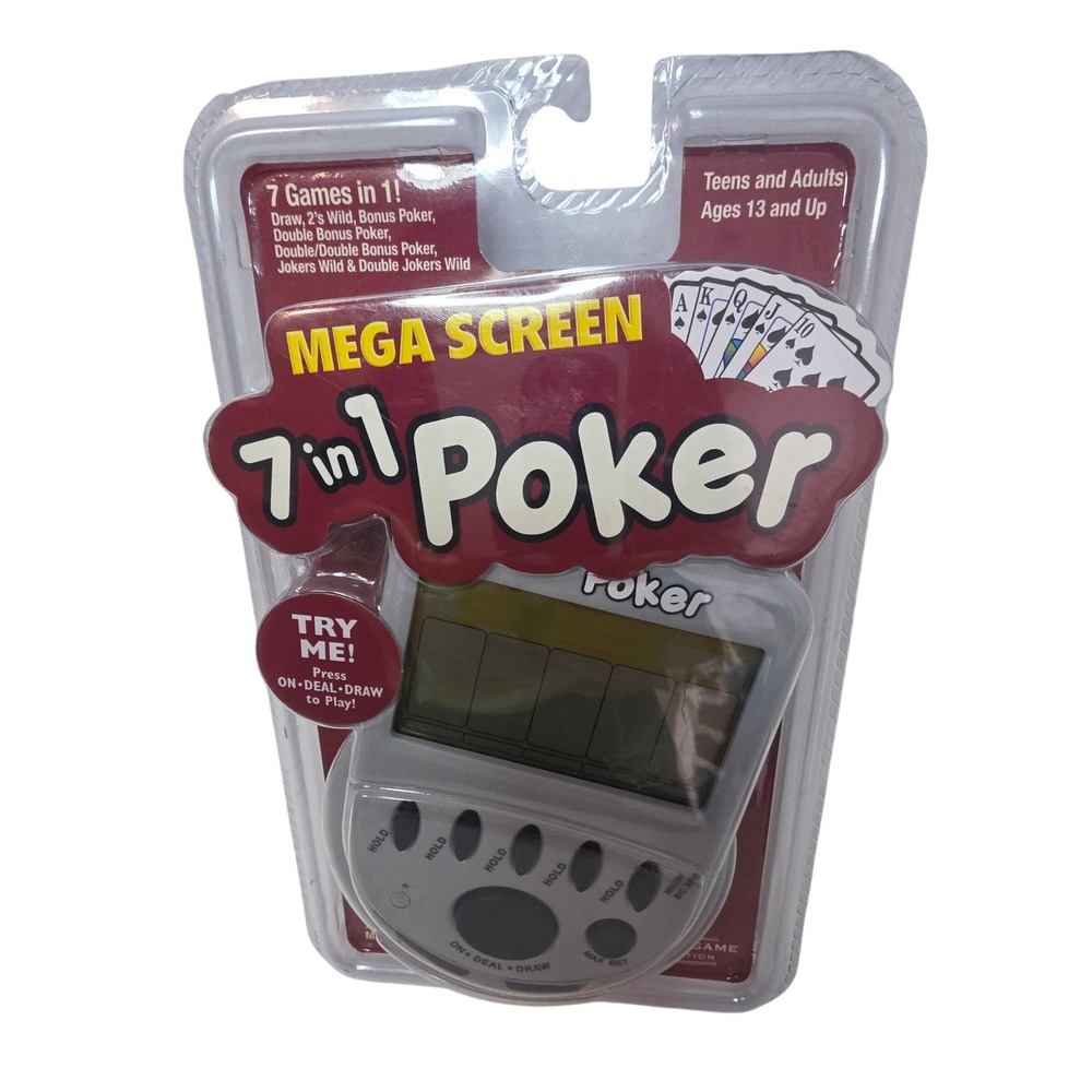NEW Classic Game Collection Mega Screen 7 in 1 Poker Handheld‎ Electronic Game